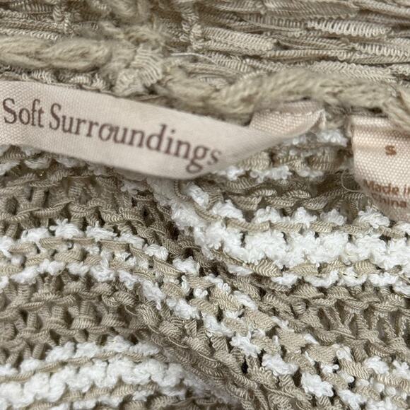 Soft Surroundings Lucie Striped Open Long Knit Cardigan Sweater Cotton Blend S - Picture 16 of 16